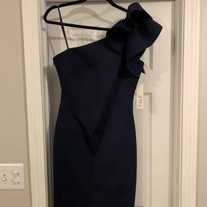 Eliza J One-Should Ruffle Sheath Dress